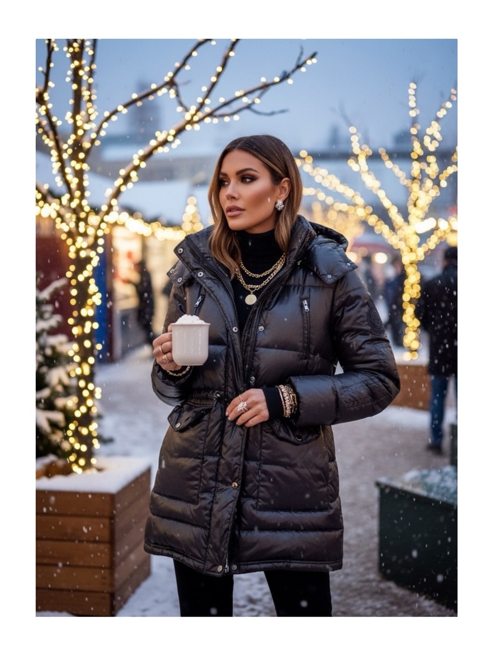 Ralph Lauren ♔ High Shine Glossy Down Puffer Jacket ♔ Crest Patch ♔ Black ♔ S